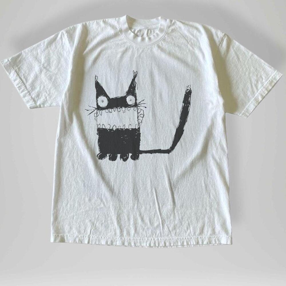 Style Doodle Cat Graphic T-Shirt
